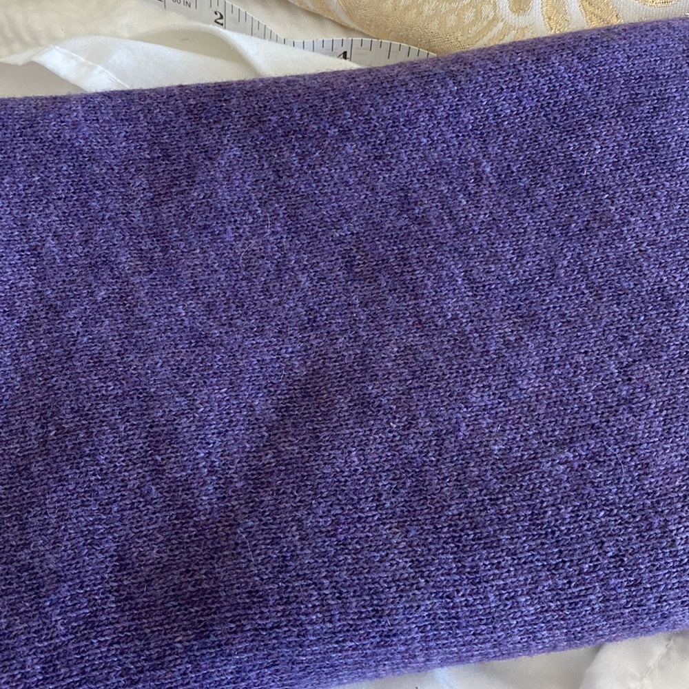 Italian Wool Cashmere Blend Poncho Purple SZ OSFM - Picture 8 of 8
